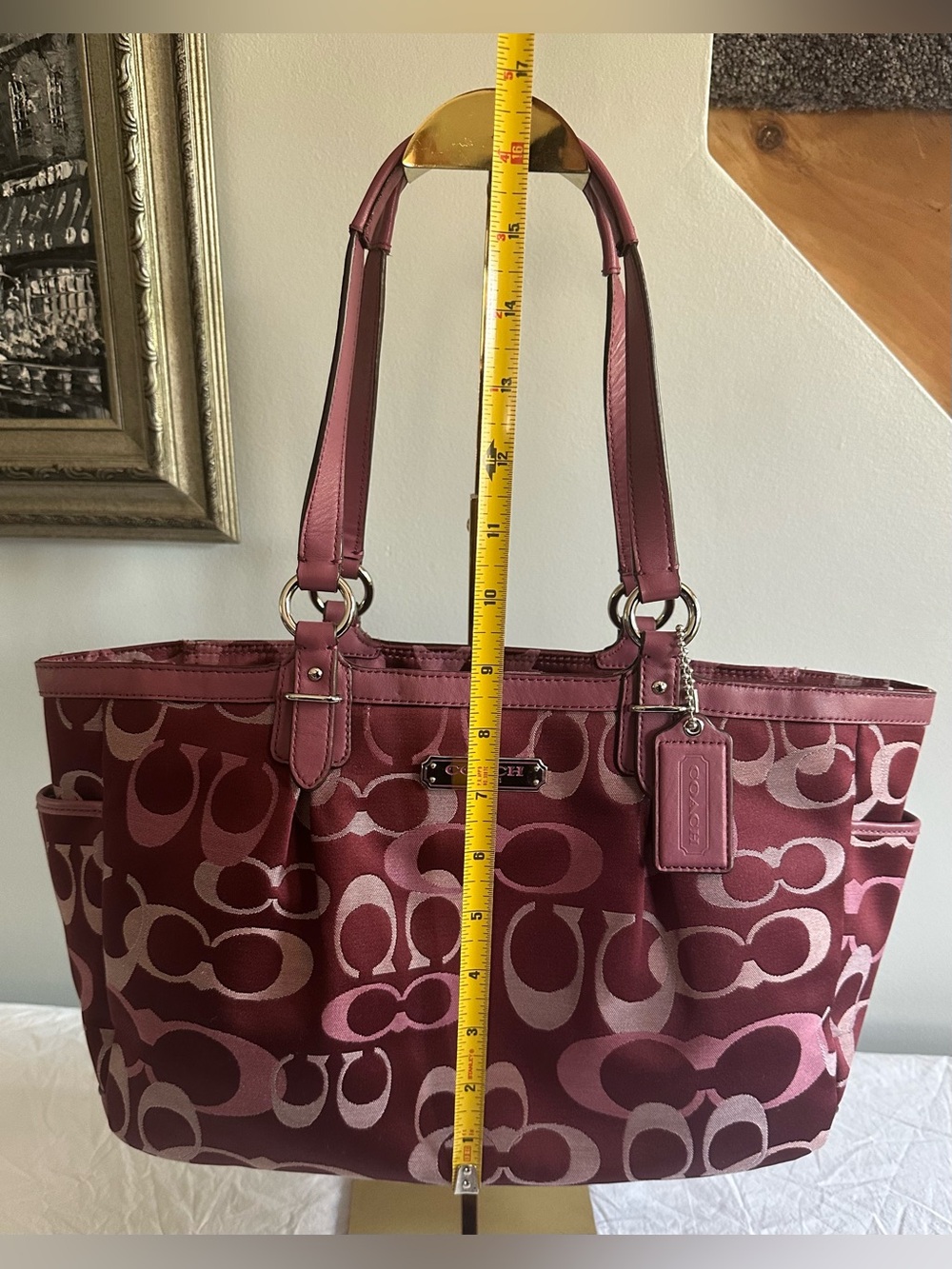 Coach Pink Gallery Optic Signature Y2K Tote - Picture 15 of 16